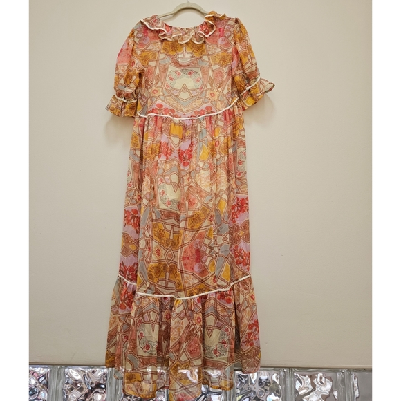Free People Carmella Printed Geometric Maxi Dress Size XS - Picture 5 of 7